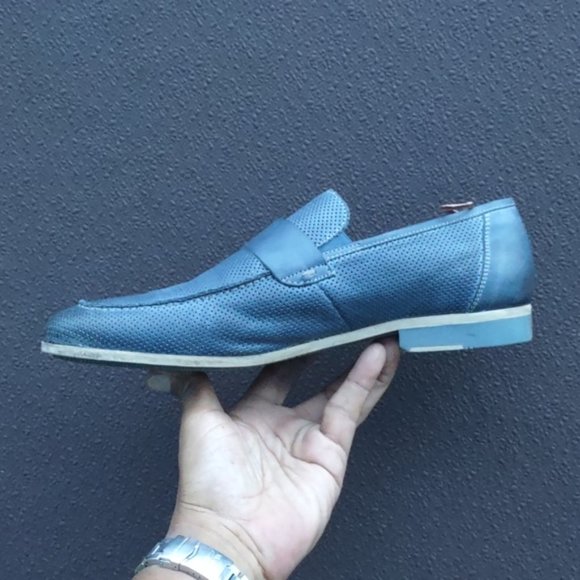Kenneth Cole Luxury Perforated Leather Loafers. main image 14
